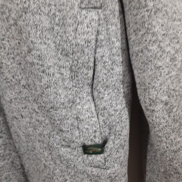 Orvis 1/4 Zip Sherpa Fleece Lined Pullover Sweater Heather Gray Mens Size M YKK - Picture 4 of 12